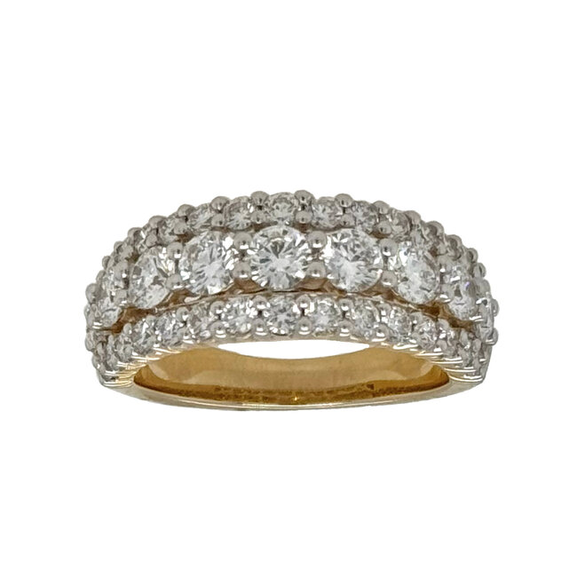 Three Row Lab Grown Diamond Band (2.25ctw) 14k yellow gold
