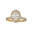 LAB oval diamond (1.50ctr/2.0 ctw) halo setting, 14k yellow gold 4.0 gr