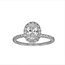 LAB oval diamond (1.50ct) with lab diamond (0.50ctw) halo setting, 14k white gold (G-H/SI-1)
