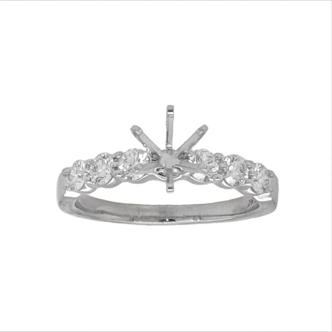 Diamond ( 0.65 ctw) prong set engagement setting, 14k white gold 3.7 gr
