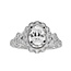 Oval diamond (0.45ctw, cz ctr) halo setting, 14k white gold 4.0 gr