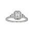 Diamond (0.31ctr, 0.79 ctw) emerald cut bridal setting, 14k white gold 3.1 gr