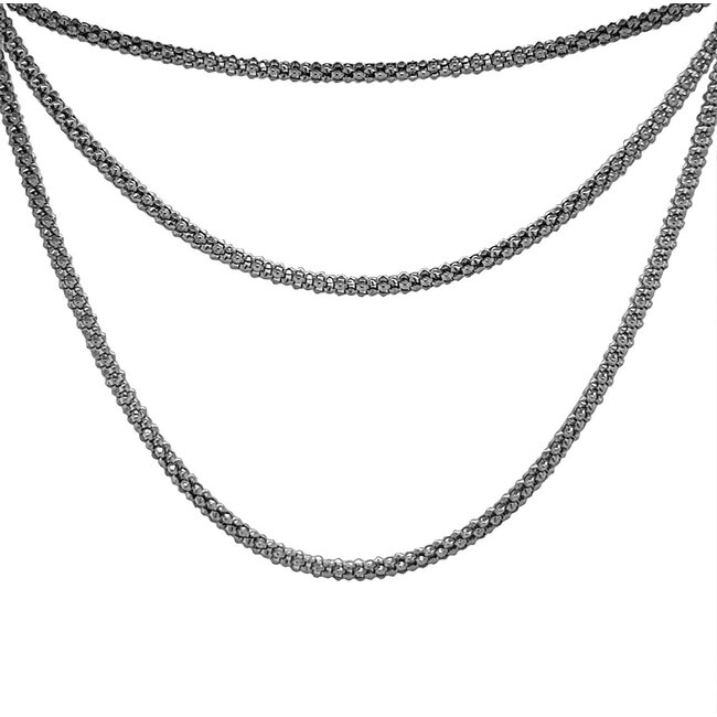 22" Sterling silver popcorn adjustable chain