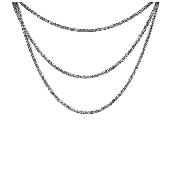 Sterling silver adjustable wheat chain 22"