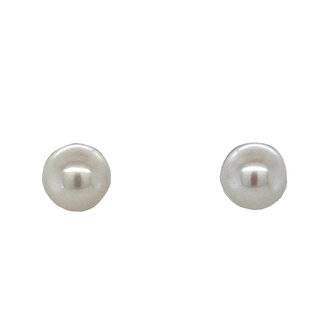 AAAA quality 6-6.5 mm freshwater cultured pearl studs 14k white gold
