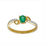 Emerald (0.35 ct) & diamond (0.06 ctw) ring 18k yellow gold 1.6 gr