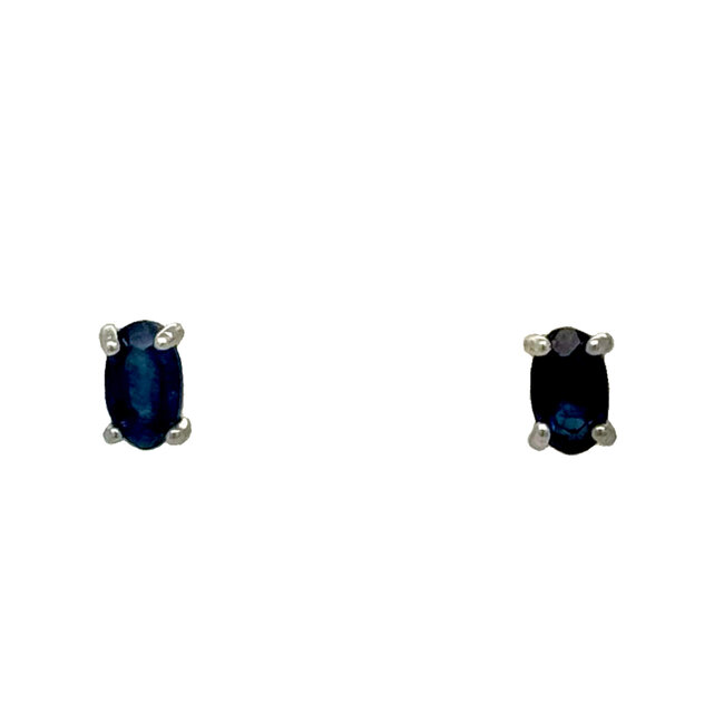 Sapphire (0.60 ctw) 5x3 oval stud earrings sterling silver