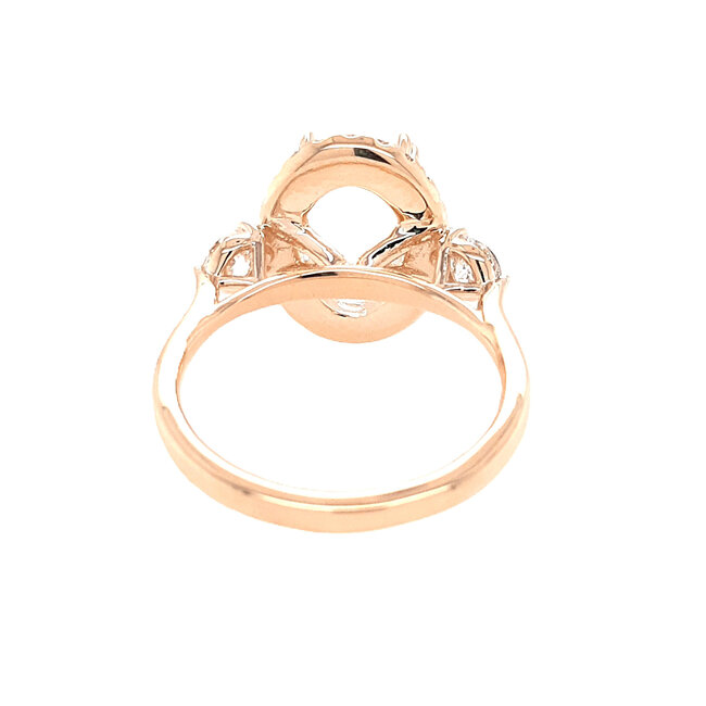 Diamond (0.75 ctw) setting for 3 ct oval no ctr 14k yellow gold 5.1 gr