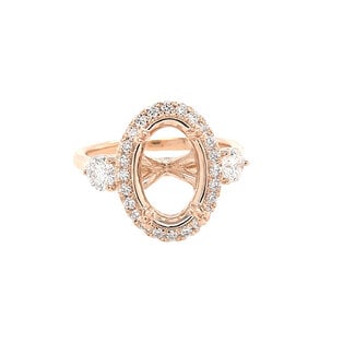 Diamond (0.75 ctw) setting for 3 ct oval no ctr 14k yellow gold 5.1 gr