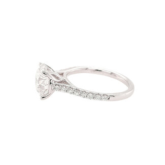 LAB GROWN Diamond (3 ct ctr/3.33 ctw) bridal ring 14k white gold 3.9 gr CVD