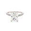 LAB GROWN Diamond (0.50 ctw) setting w/ CZ center 14k white gold 4.4 gr