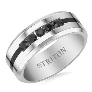 White tungsten/titanium sapphire (0.50 ctw) band size 10