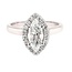 Diamond (1.30 ctw/1.0 ct ctr) marquise halo ring 14k white gold D/SI1 4.2 gr