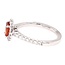 Orange Sapphire (0.87 ct) & diamond (0.25 ctw) oval halo ring 14k white gold 2.8 gr