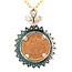 1851 one dollar gold coin w/diamond (0.75 ctw) bezel 13mm  1.7 gr