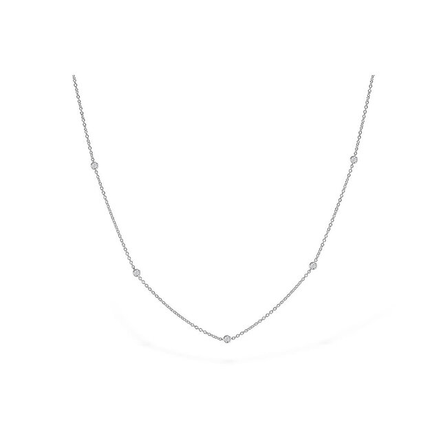 Diamond (0.25 ctw) by the yard necklace 14k white gold 1.7 gr