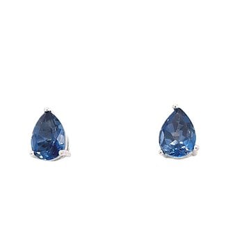 London Blue Topaz (1.5 ctw) 7x5 pear stud earrings sterling silver