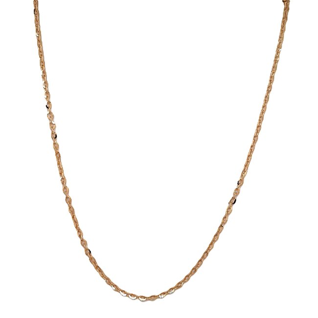 18" adjustable round link cable chain 18k yellow gold 1.8 gr