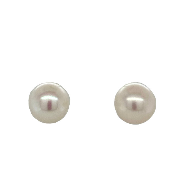 Akoya pearl (9.5 - 10 mm) 14k white gold stud earrings