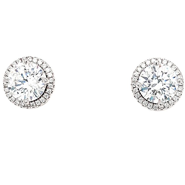 Swarovski halo 5mm stud earrings, sterling silver