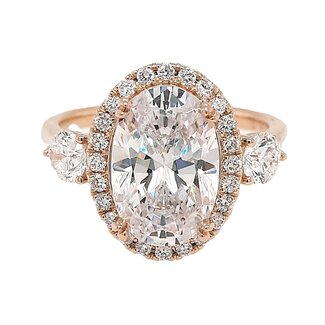 LAB GROWN Diamond (0.75 ctw) bridal setting w/CZ center 14k yellow gold 6.0 gr