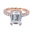 LAB GROWN Diamond (1.0 ctw) bridal ring emerald cut CZ center 14k yellow gold 6.2 gr