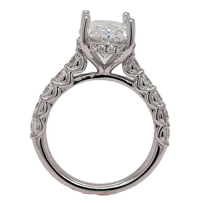 LAB GROWN Diamond (1.20 ctw) oval bridal setting CZ center 14k white gold 6.6 gr