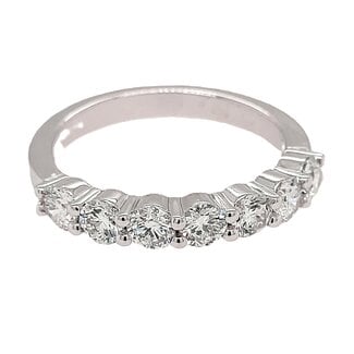 LAB GROWN Diamond (.78 ctw) 7 stone band 14k white gold 2.7 gr