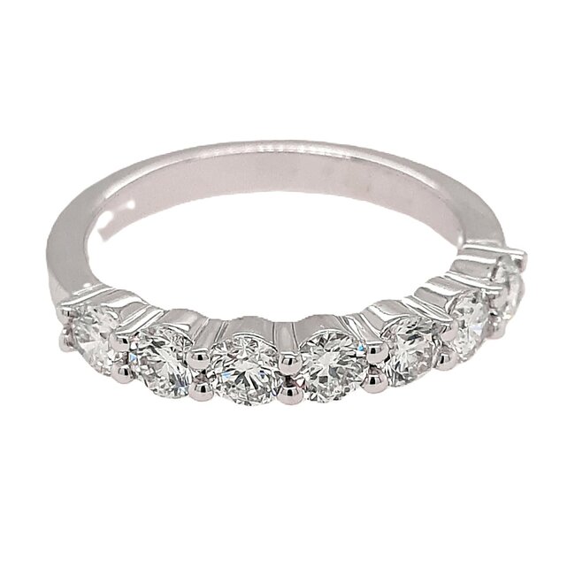 LAB GROWN Diamond (.78 ctw) 7 stone band 14k white gold 2.7 gr