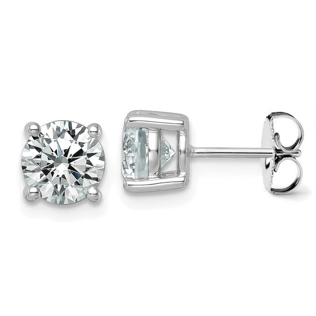 LAB GROWN diamond (3.02 ctw) stud earrings E/VVS2 14k white gold