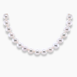 8.5-9mm White freshwater cultured pearl strand 14k white gold clasp