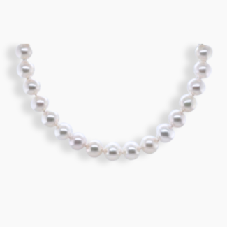 18" 6.5-7mm White freshwater cultured pearl strand 14k yellow gold clasp