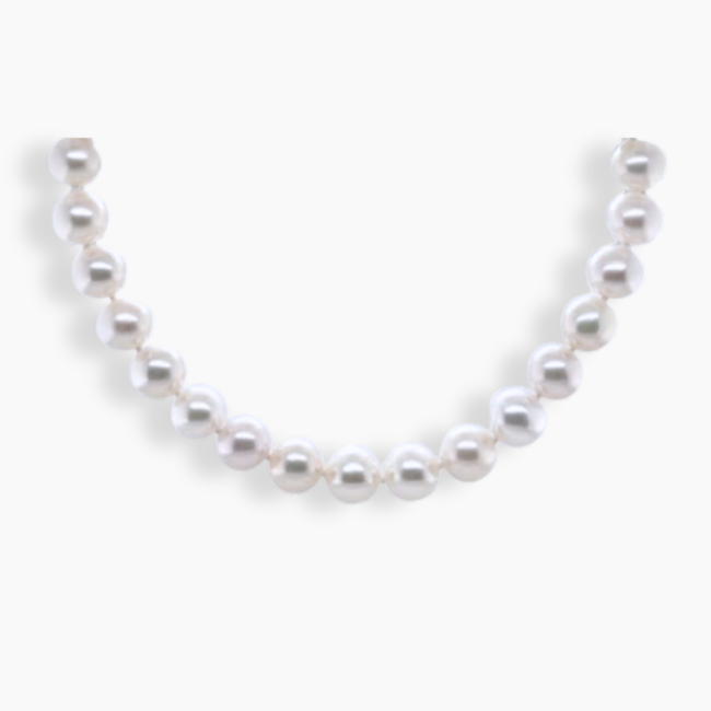 18" 6.5-7mm White freshwater cultured pearl strand 14k yellow gold clasp