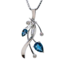 TQ Original london blue topaz & diamond "Embrace" pendant, 14k white gold