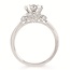 Diamond (0.25 ctw) semi mount w/ oval CZ center 14k white gold 4.7 gr