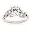 Diamond (0.13 ctw) vine bridal setting  w/ CZ center 14k white gold 3.5 gr
