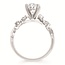 Diamond (0.13 ctw) vine bridal setting  w/ CZ center 14k white gold 3.5 gr