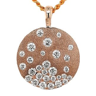Diamond (1.08 ctw) scatter circle pendant 14k yellow gold 4.4 gr