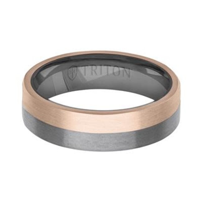Grey Tantalum/14k yellow gold brushed band size 10