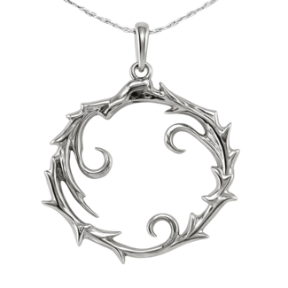 TQ original small swirl circle pendant 14k white gold 1.85 gr
