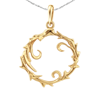 TQ original swirl circle pendant 14k yellow gold 2.23 gr