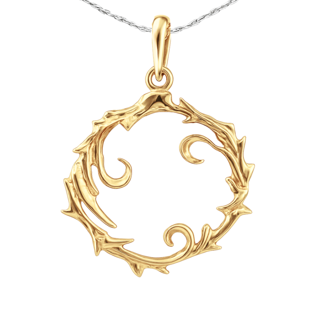 TQ original swirl circle pendant 14k yellow gold 2.23 gr
