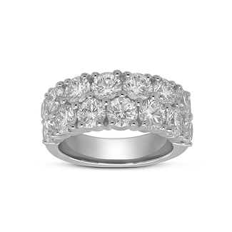 LAB GROWN Diamond (3.0 ctw) 2 row band 14k white gold 8.6 gr