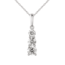 LAB GROWN Diamond (1.0 ctw) 3 stone pendant 14k white gold