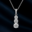 LAB GROWN Diamond (1.0 ctw) 3 stone pendant 14k white gold