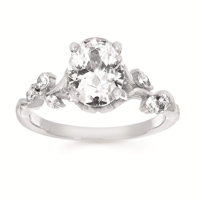 Diamond (0.19 ctw) viney bridal setting no center stone 14k white gold 3.5 gr