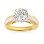 Diamond (0.07 ctw) 2 tone bridal setting CZ CTR 14k white & yellow gold 4.9 gr