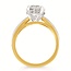 Diamond (0.07 ctw) 2 tone bridal setting CZ CTR 14k white & yellow gold 4.9 gr