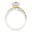 Diamond (0.58 ctw) 2 tone split shank bridal setting CZ CTR 14k white & yellow gold 5.6 gr