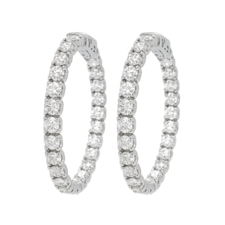 LAB GROWN diamond (4.8 ctw) SI/H 14k white gold hoop earrings 12.1 gr